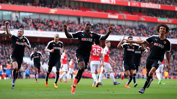 Ighalo and his teammates had plenty to celebrate, last time out. | (Photo by Richard Heathcote/Getty Images)