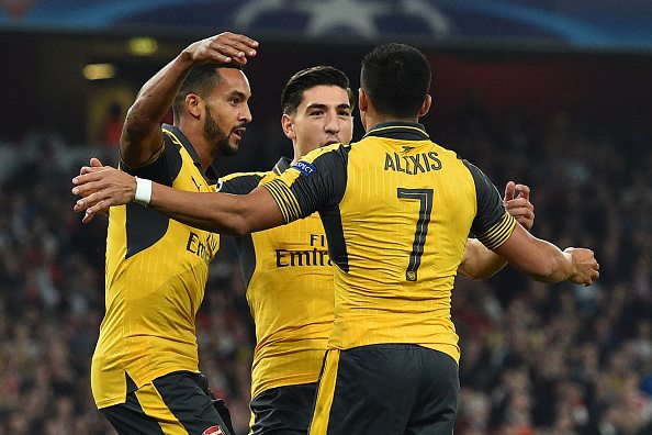 Alexis was threatening throughout against Basel in midweek, and despite his own frustration in-front of goal on the evening, assisted Theo Walcott (far left) twice as the Englishman netted his second Champions League brace in style. (Photo source: Glyn Kirk / Getty Images)