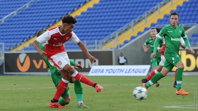 Reiss Nelson netted his second goal in successive games against Ludogorets to break the deadlock before half-time. (Photo source: Arsenal's official website)