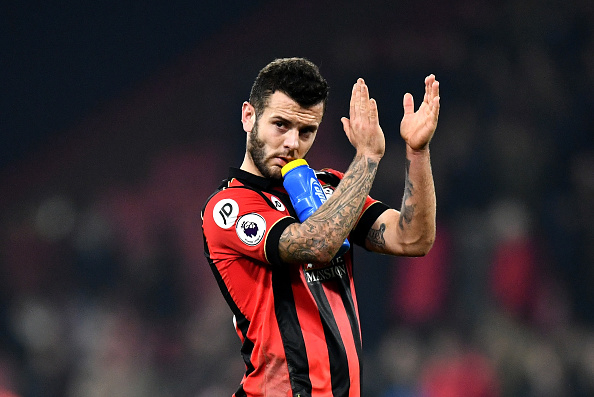 BOURNEMOUTH, ENGLAND - DECEMBER 13: Jack Wilshere of AFC Bournemouth applauds the fans following his teams 1-0 victory during the Premier League match between AFC Bournemouth and Leicester City at the Vitality Stadium on December 13, 2016 in Bournemouth, England. (Photo by Dan Mullan/Getty Images)
