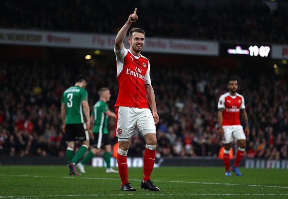 Ramsey celebrates his goal against Lincoln