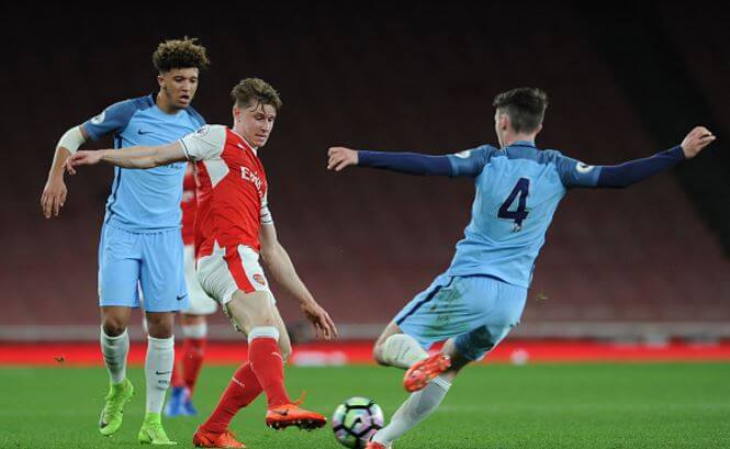 Sheaf in action against Manchester City u23s