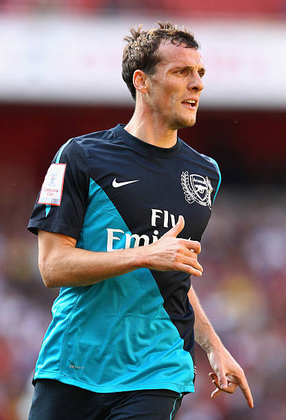 LONDON, ENGLAND - JULY 30: Sebastien Squillaci of Arsenal looks on during the Emirates Cup match between Arsenal and Boca Juniors at the Emirates Stadium on July 30, 2011 in London, England. (Photo by Richard Heathcote/Getty Images)