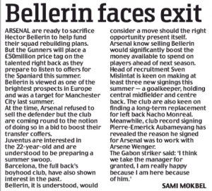 daily mail 13 march 2018 hector bellerin