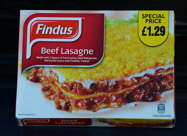 A picture shows the front of a Findus 320g beef lasagne frozen readymeal box taken near Sunderland on February 8, 2013. Tests confirming beef lasagne sold under the Findus brand contained up to 100 percent horsemeat sparked a wider food scare in Britain on February 8 with authorities ordering urgent tests on all beef products on sale. Findus tested 18 of its beef lasagne products manufactured by French supplier Comigel and found 11 meals containing between 60 percent and 100 percent horsemeat, the FSA said. AFP PHOTO / ANDREW YATES