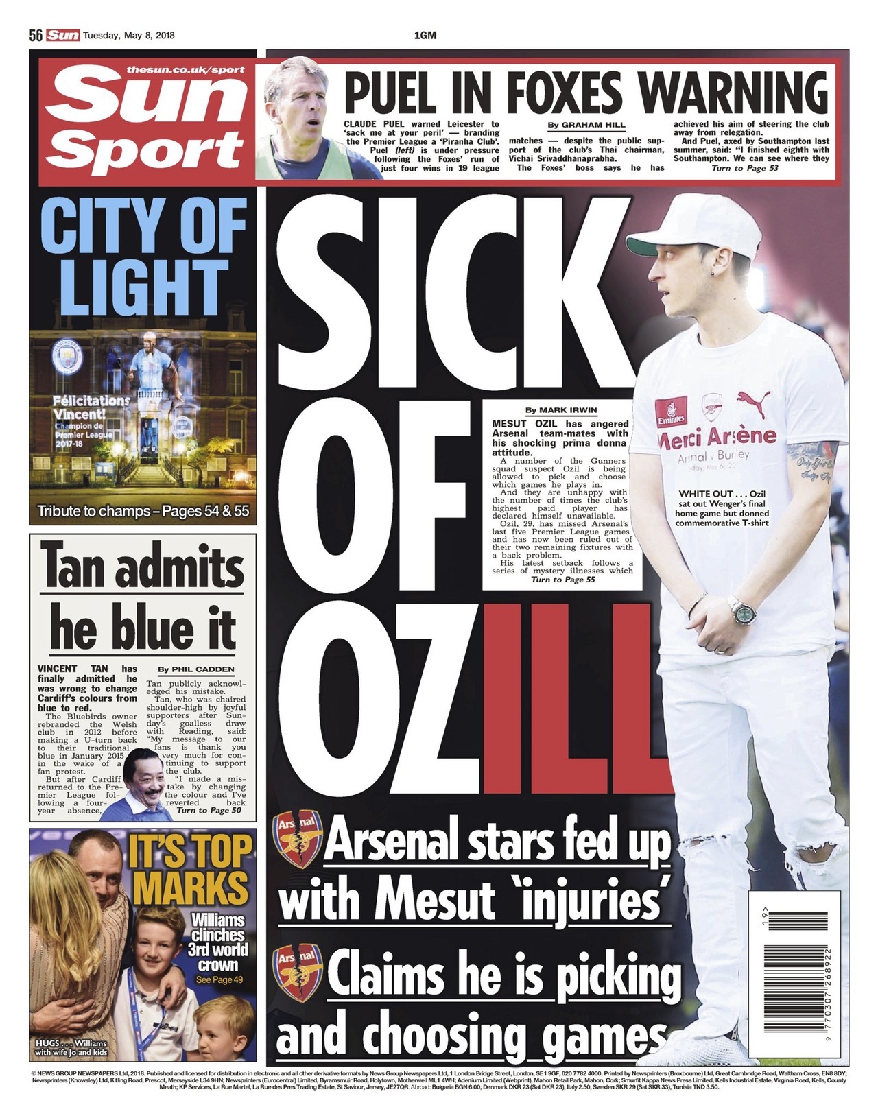 8 may 2018 sun backpage ozil