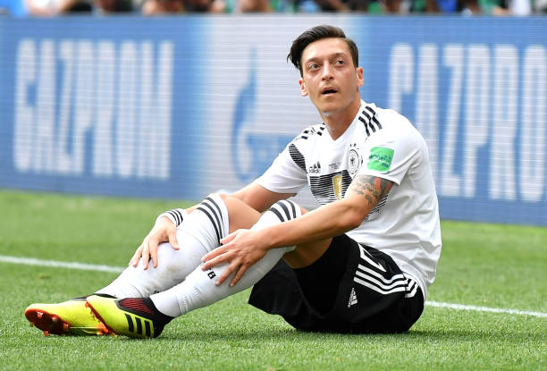 MOSCOW, RUSSIA - JUNE 17: Mesut Oezil of Germany reacts during the 2018 FIFA World Cup Russia group F match between Germany and Mexico at Luzhniki Stadium on June 17, 2018 in Moscow, Russia. (Photo by Hector Vivas/Getty Images)