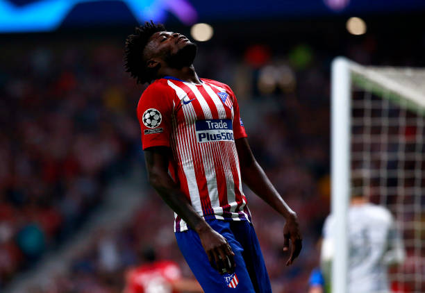 MADRID, SPAIN - OCTOBER 03: Thomas Partey of Atletico Madrid reacts during the Group A match of the UEFA Champions League between Club Atletico de Madrid and Club Brugge at Estadio Wanda Metropolitano on October 3, 2018 in Madrid, Spain. (Photo by Gonzalo Arroyo Moreno/Getty Images)