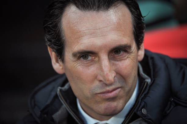Arsenal's Spanish coach Unai Emery attends the UEFA Europa League round of 16 first leg football match between Stade Rennais FC and Arsenal FC at the Roazhon Park stadium in Rennes, northwestern France on March 7, 2019. (Photo by LOIC VENANCE / AFP)