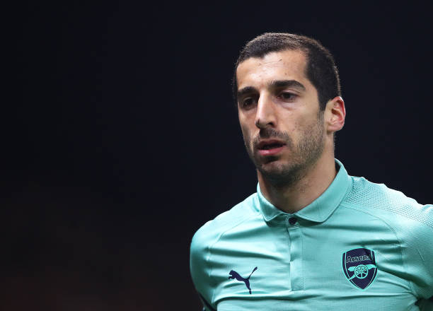 WATFORD, ENGLAND - APRIL 15: Henrikh Mkhitaryan of Arsenal looks on during the Premier League match between Watford FC and Arsenal FC at Vicarage Road on April 15, 2019 in Watford, United Kingdom. (Photo by Julian Finney/Getty Images)