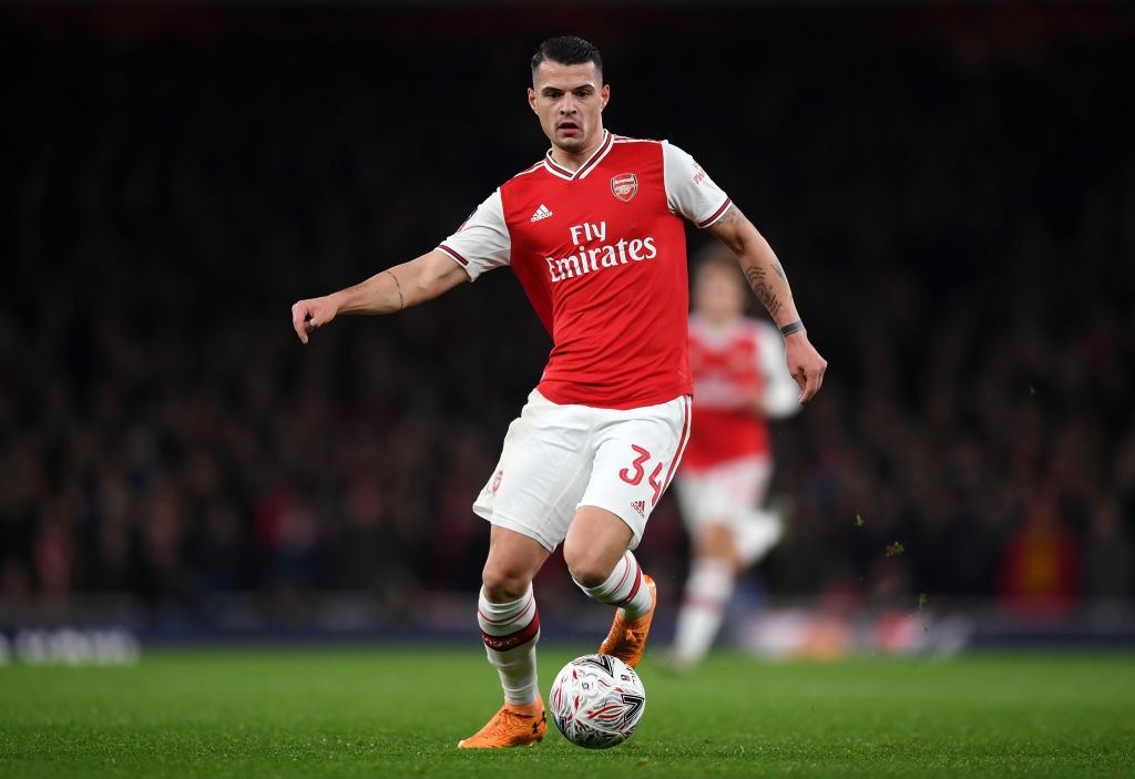 LONDON, ENGLAND - JANUARY 06: Granit Xhaka of Arsenal controls the ball during the FA Cup Third Round match between Arsenal FC and Leeds United at the Emirates Stadium on January 06, 2020, in London, England. (Photo by Shaun Botterill/Getty Images)