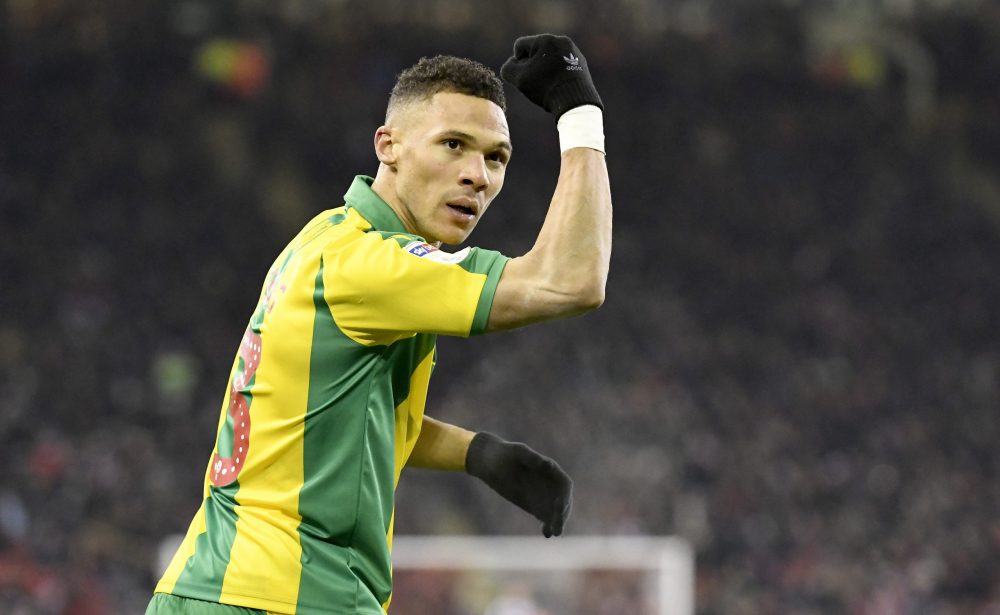 SHEFFIELD, ENGLAND - DECEMBER 14: Kieran Gibbs of West Bromwich Albion celebrates after scoring his sides second goal during the Sky Bet Championship match between Sheffield United and West Bromwich Albion at Bramall Lane on December 14, 2018 in Sheffield, England. (Photo by George Wood/Getty Images)