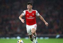 Mesut Özil, Hector Bellerin and Kieran Tierney feature in behind-closed-doors friendly against Reading LONDON, ENGLAND - OCTOBER 03: Kieran Tierney of Arsenal in action during the UEFA Europa League group F match between Arsenal FC and Standard Liege at Emirates Stadium on October 03, 2019, in London, United Kingdom. (Photo by Julian Finney/Getty Images)