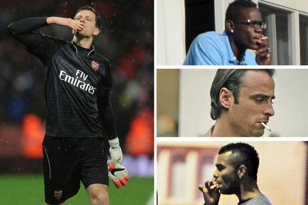 footballers smoking