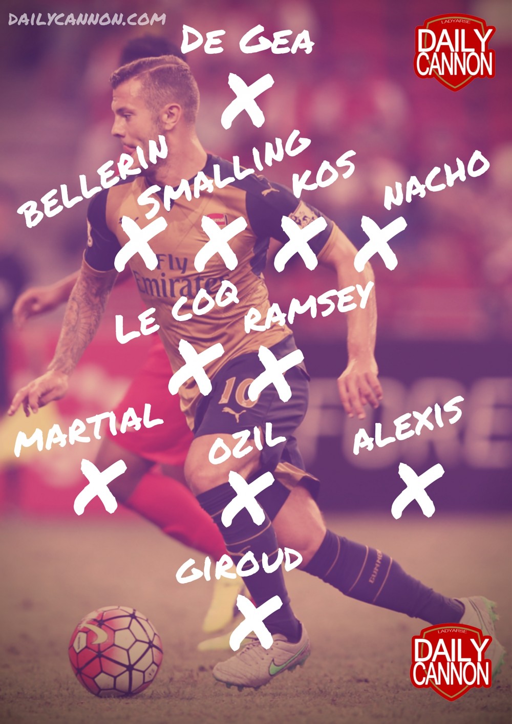 man united v arsenal combined xi