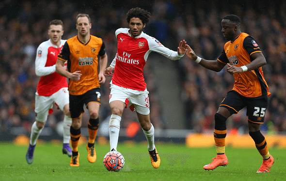Player Focus: Elneny excellent in otherwise frustrating draw 3 LONDON, ENGLAND - FEBRUARY 20: Mohamed Elneny of Arsenal in action during the Emirates FA Cup match between Arsenal and Hull City at the Emirates Stadium on February 20, 2016 in London, England. (Photo by Catherine Ivill - AMA/Getty Images)