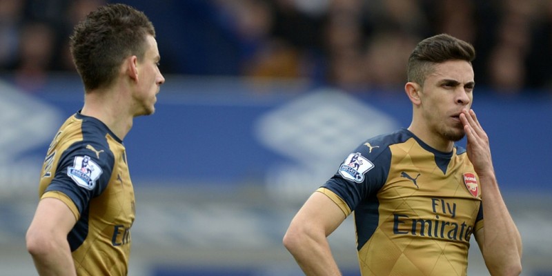 Gabriel and Laurent Koscielny of Arsenal