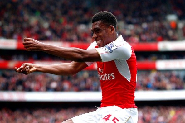 during the Barclays Premier League match between Arsenal and Watford at Emirates Stadium on April 2, 2016 in London, England.