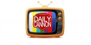 Daily Cannon logo on an old TV
