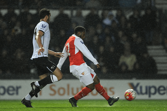 Kaylen Hinds (far right) applies the finishing touch to score the winner in the second-half. | Image: Getty