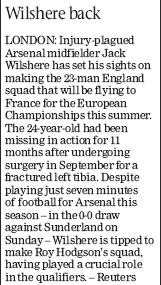 Wilshere set for Euros in crazy decision 3 Reuters