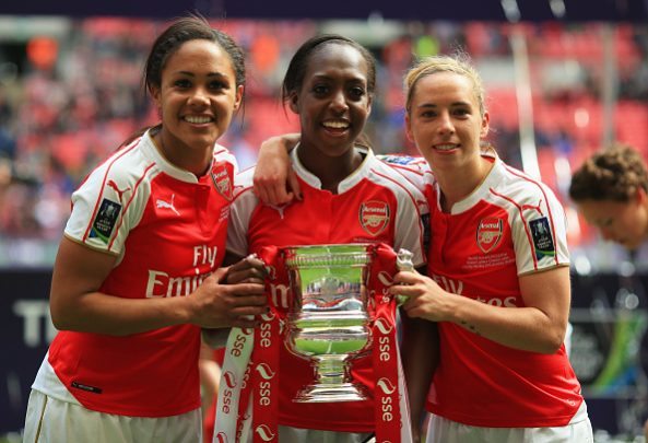 arsenal ladies danielle carter jordan nobbs alex scott fa cup win 2015 e1463301393814