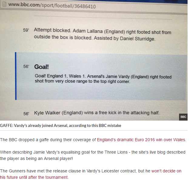 daily star jamie vardy bbc