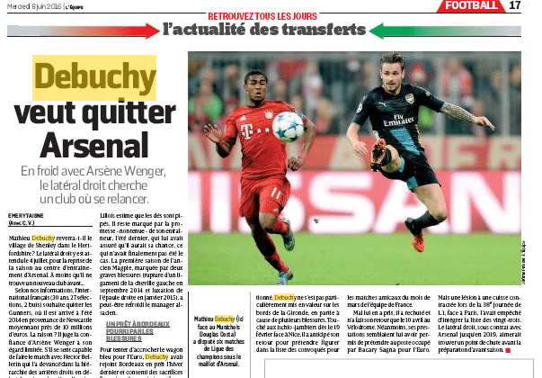 debuchy quit arsenal lequipe