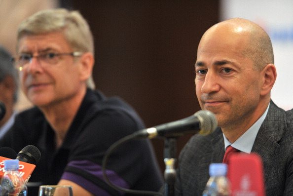 Arsene Wenger and Ivan Gazidis of Arsenal