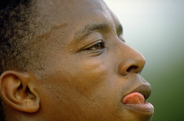 Arsenal legends: Ian Wright Wright Wright! 3 1991: Portrait of Ian Wright of Crystal Palace during training with the England squad at Bisham Abbey in England. Mandatory Credit: Ben Radford/Allsport