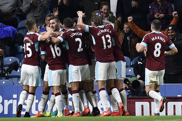 Burnley vs Arsenal preview: Gunners aim to continue momentum 3 Burnley players celebrates their second goal scored by Burnley's English defender Michael Keane during the English Premier League football match between Burnley and Watford at Turf Moor in Burnley, north west England on September 26, 2016. / AFP / OLI SCARFF / RESTRICTED TO EDITORIAL USE. No use with unauthorized audio, video, data, fixture lists, club/league logos or 'live' services. Online in-match use limited to 75 images, no video emulation. No use in betting, games or single club/league/player publications. / (Photo credit should read OLI SCARFF/AFP/Getty Images)