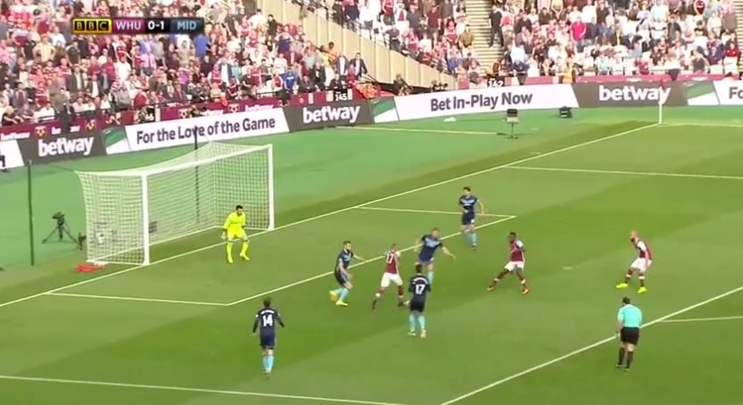Loan watch: Chambers continuing to improve as Middlesbrough draw 4 As you can see from the picture, Payet (centre) has already breached Boro's backline effortlessly - meaning Chambers is seemingly helpless to stop the Frenchman from taking a shot. With that being said, he needs to find the right balance between being quick or patient and delaying the opponent, reducing their momentum.