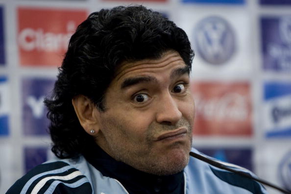 New Argentina coach Diego Maradona attends a press conference in Glasgow, on November 18, 2008. Diego Maradona says he cannot understand why Terry ...