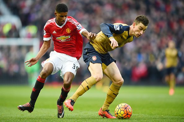 marcus rashford manchester united laurent koscielny arsenal