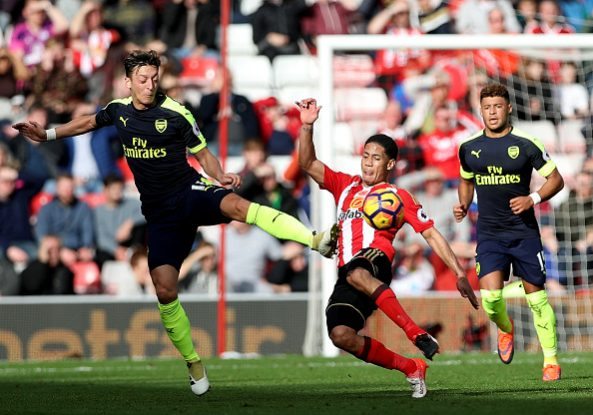 Mesut Ozil v Sunderland in a game which saw Martin Atkinson helps Sunderland