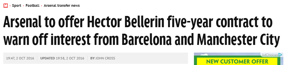 The Mirror's headline