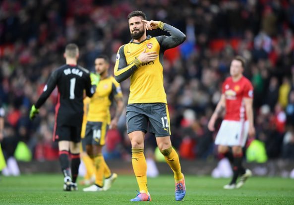 Olivier GIroud v Manchester United
