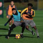 Arsenal youngsters training with the first team