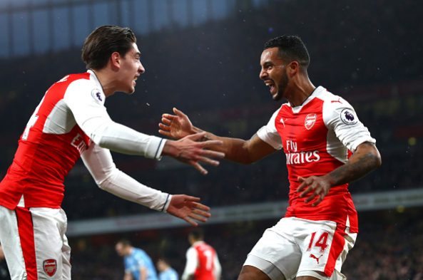 Hector Bellerin and Theo Walcott