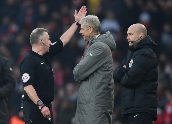 Arsene Wenger sent off