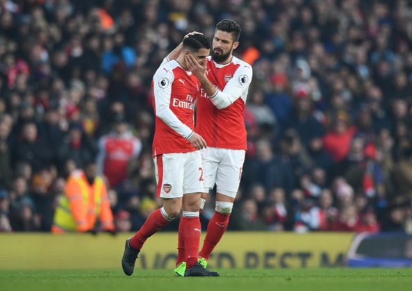 Granit Xhaka and Olivier Giroud