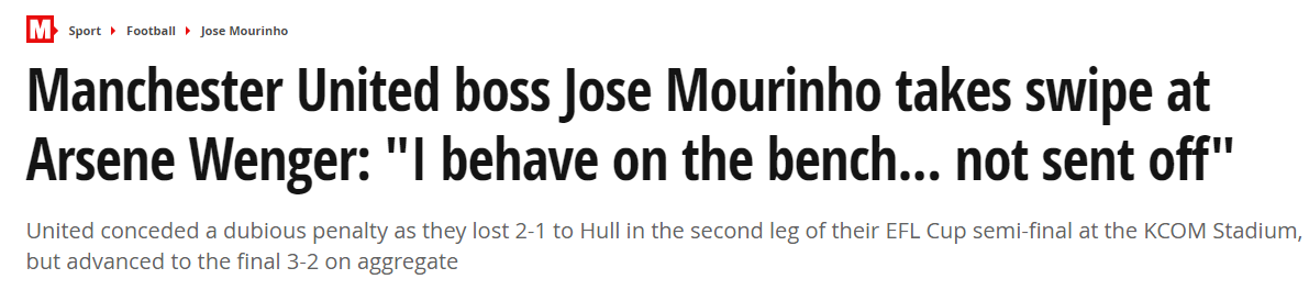 mourinho wenger mirror