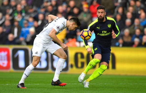 Olivier Giroud v Swansea