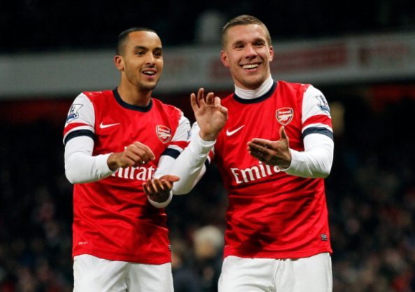 Theo Walcott and Lukas Podolski