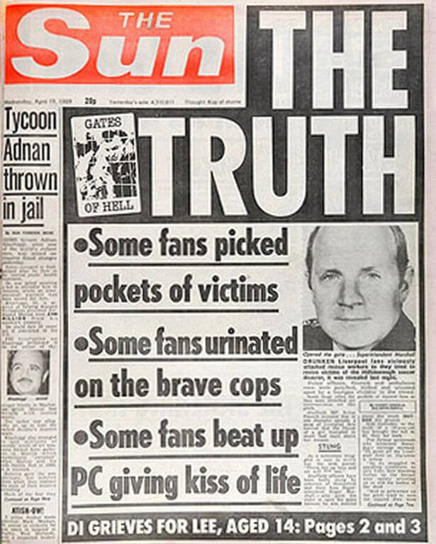 Hillsborough disaster Sun