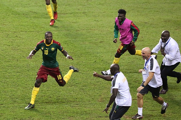 AFCON final report: Elneny scores but Cameroon break Egyptian hearts 4 Aboubakar wheels away in celebration at his late winner against Egypt