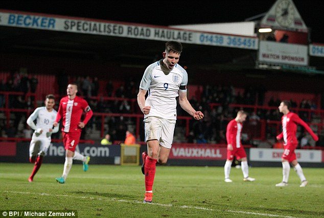 Report: Arsenal leading race for Sheffield Wednesday's attacking starlet 2 Hirst celebrates one of his two goals against Poland's u18 side, which attracted further interest in his services