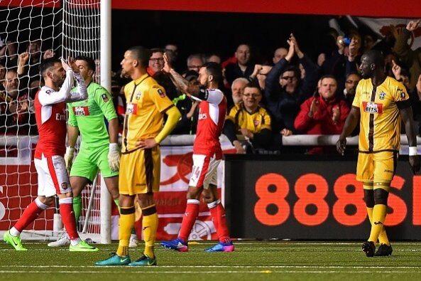 Theo Walcott scores 100th goal against Sutton