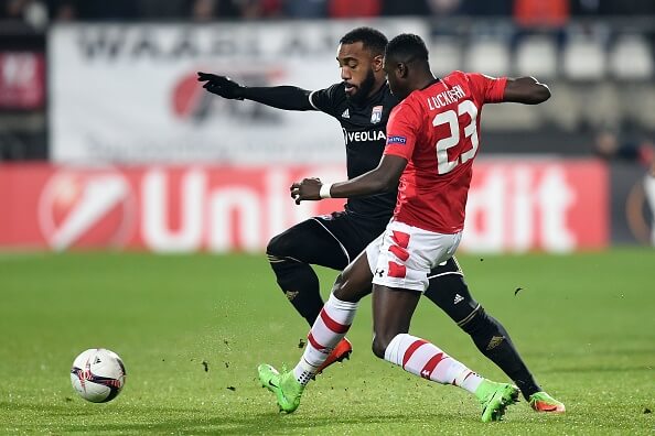 Lacazette in action against AZ Alkmaar
