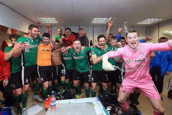 lincoln city celebrate getting arsenal